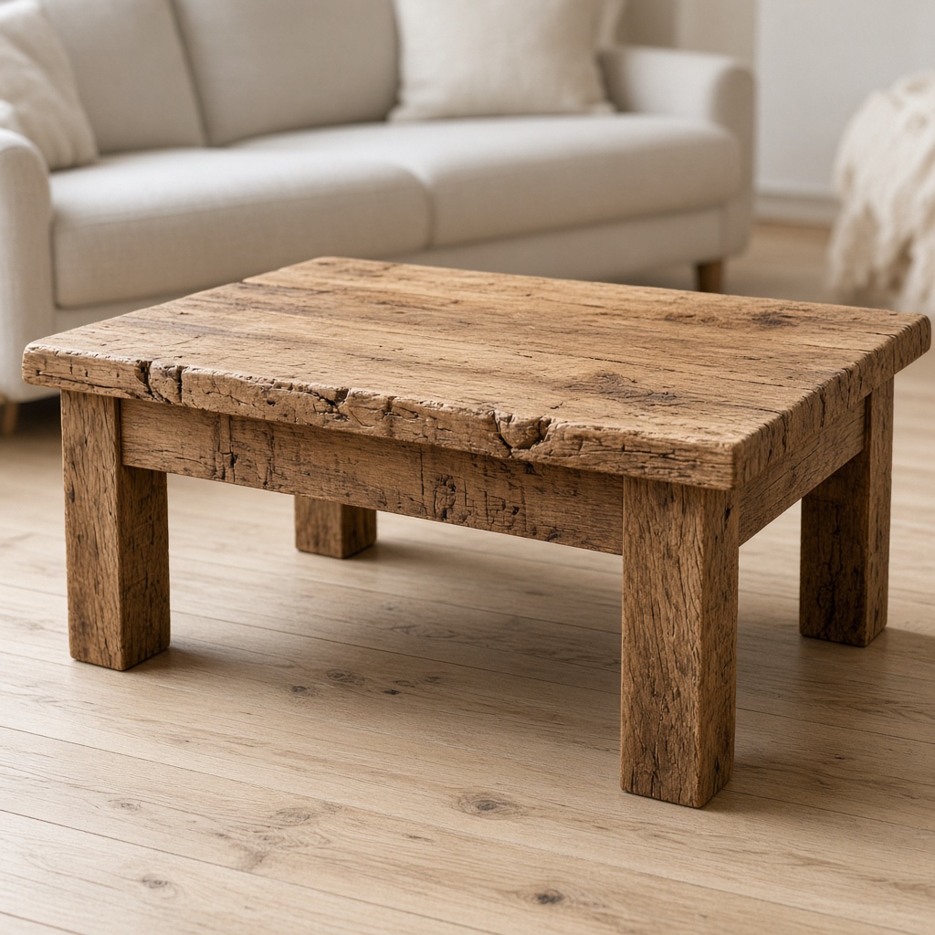 Mesa ratona de madera rústica
